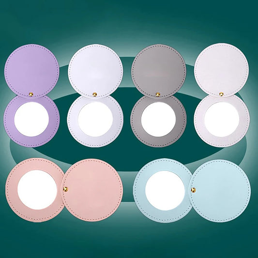 Pastel PU Leather Compact Mirror