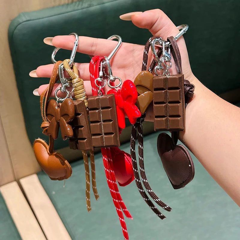 Kawaii Heart & Chocolate Keychain