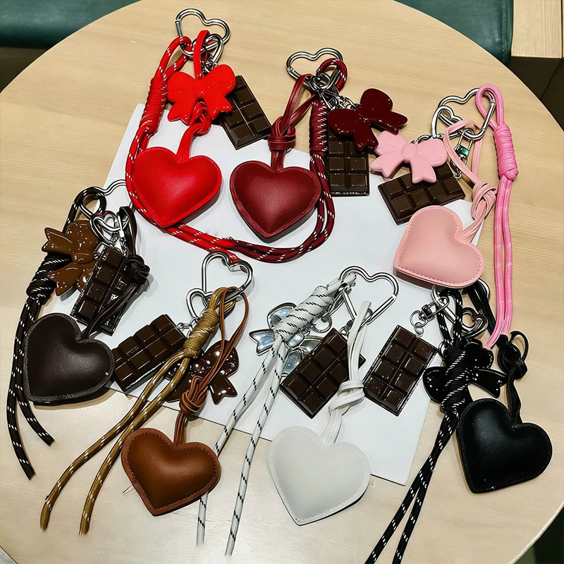 Kawaii Heart & Chocolate Keychain