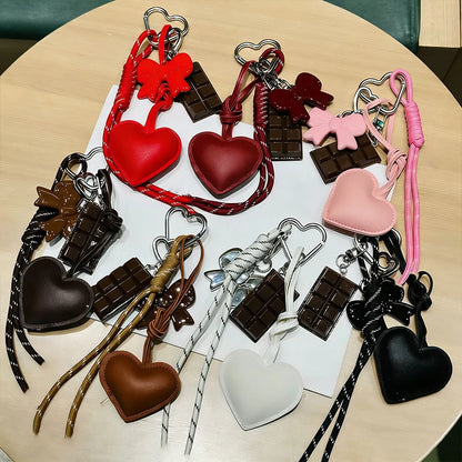 Kawaii Heart & Chocolate Keychain