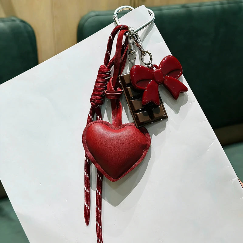 Kawaii Heart & Chocolate Keychain