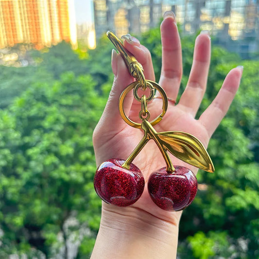 Luxury Crystal Cherry Bag Charm