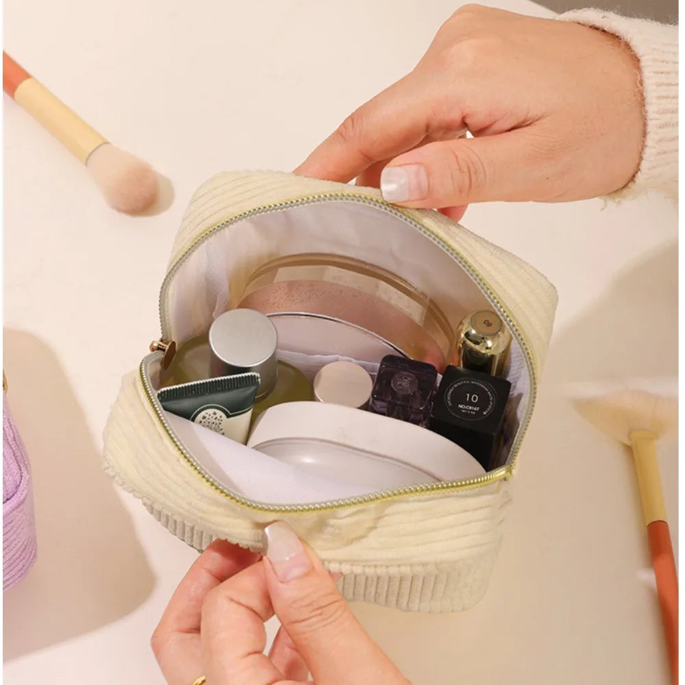 Aesthetic Corduroy Travel Pouch